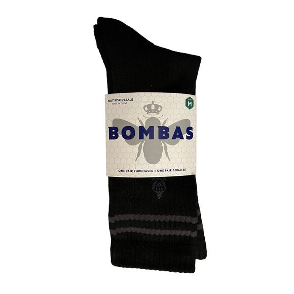 Bombas Other - Bombas Socks Mens Black Orginal Half Calf Honeycomb Arch Support Medium